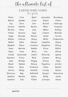 the ultimate list of earthy baby names for your baby's first year, including their birth date