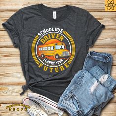 School Bus Driver T-Shirt / I Carry Our Future Tshirt / I Carry Your Future Shirt / Bus Driver School T Shirt / Bus Driver Gift Idea **There are no returns. Please ensure you check the sizing charts I have provided prior to ordering** Please note that the women's tees are fitted - depending on your preference, you may want to order a size up or purchase a unisex tee (which look great on both men and women). Please see the sizing chart in product images and send us a message if you have any quest Your Future, Bus Driver Gift, Nursing School Shirts, School Bus Driver, I Carry, Drinking Shirts, Bus Driver, Our Future, Shirt Store