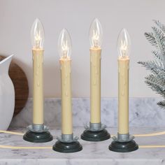 PRICES MAY VARY. ❀ Set of 4 plug in electric window candle with plum iron black wood base, 5ft long ivory color cord with on/off switch country window candle lamps. ❀ 7 inches ivory color candle with 4 C26 type clear glass incandescent bulbs 7 watt E12 candelabra screw base(plus 2 spare bulbs), easy to use. You can decorate your space that you need to create a romantic ambience. ❀ Candle Lights Dimension: 4'' tall with beige plastic candles, plum iron and black wood bases are 1.6'' tall, and ove Window Candle Lights, Electric Window Candles, Window Candle, Clear Candles, Country Candle, Window Candles, Yellow Candles, Candle Lamps, Electric Candles