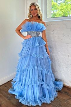 Tiered Prom Dress, Petite Wedding Dress, A Line Prom Dress, Wedding Jumpsuit, Senior Prom, Evening Dresses Cocktail, Beaded Belt, A Line Prom Dresses, Princess Style