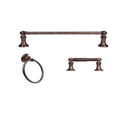 an image of a bathroom set with towel ring and sink faucet in antique bronze