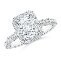 a princess cut diamond engagement ring with pave set shoulders