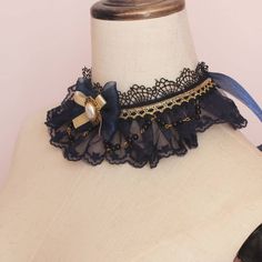 Color: •Royal blue Vintage Ribbon Necklaces For Party, Chic Blue Jewelry For Gifts, Chic Blue Jewelry For Gift, Elegant Bow Choker As A Gift, Chic Blue Jewelry Perfect For Gifts, Elegant Black Necklace With Bow, Black Ribbon Necklace For Party, Bow Choker Jewelry For Parties, Elegant Bow Choker Jewelry