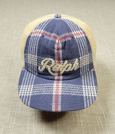 POLO Ralph Lauren Trucker Hat Cap Plaid Blue Red Beige Logo Embroider One Size BRAND NEW WITH TAGS COLOR: BLUE RED BEIGE UNISEX ADULT ONE SIZE ADJUSTABLE Shipped with USPS Priority Mail except on weekends and holidays. * Please note, USPS is experiencing an increase in packages. Delivery times may take longer than normal. Retro Blue Hats With Embroidered Logo, Retro Blue Hat With Embroidered Logo, Blue Retro Hat With Embroidered Logo, Welding Hats, Streetwear Ideas, Fits Aesthetic, Pvc Patches, Mens Fashion Streetwear, Tie Dye Shirt