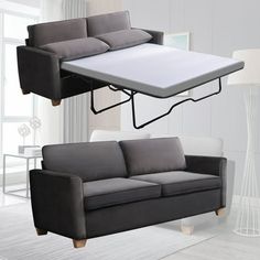 a couch with a pull out bed attached to it