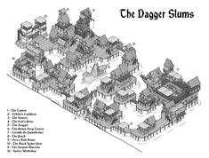 the dagter slums map with all its locations and their names on it