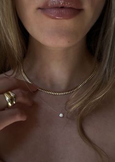 Refined in its simplicity, this solitaire diamond necklace is a timeless classic—featuring a round cut diamond on a Micro Rolo Link Chain. 14k solid gold—always Chain length: 16"-18" adjustable Lab Created Diamond Diamond Cut: Round Diamond Clarity: VVS Diamond Color: F