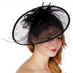 New Dressy Formal Church Feather Fascinator Hat Black. Feather & Bow Trim Fascinator Weight 4.8 Oz Crown Height 5 X Brim 7.5 Inches 100% Sinamay Fitted Black Fascinator For Evening, Black Fitted Fascinator For Evening, Feather Trim Costume Hats For Evening Events In Spring, Feather Trim Costume Hats And Headpieces For Spring Evening, Spring Evening Costume Hats With Feather Trim, Feather Trim Top Hat For Royal Ascot Evening, Top Hat With Feather Trim For Royal Ascot Evening, Black Fitted Fascinator For Party, Fitted Black Fascinator For Party