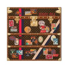 LOUIS VUITTON® - Elysee Palace Hotel Square 90 - Brown Elysee Palace, Designer Silk Scarves, Trunk Bag, Palace Hotel, Louis Vuitton Official, Luxury Silk, Timeless Handbag, Designer Style, Bags Designer Fashion