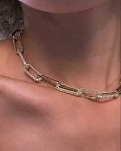 Carrie Pavè Chain Necklace – Melinda Maria Jewelry Melinda Maria Jewelry, Melinda Maria, Necklace Stack, Chain Link Necklace, Link Necklace, Quality Jewelry, Handcrafted Jewelry, Chain Link, Carry On