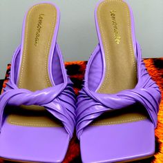 Beautiful Purple Mules . Latest Style Casual Purple Heels, Fitted Purple Heels For Summer, Purple Synthetic Heels For Spring, Casual Purple Synthetic Heels, Spring Purple Synthetic Heels, Purple Summer Heels, Purple Mules, Beige Mules, Shoes Square Toe