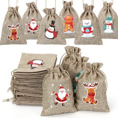 PRICES MAY VARY. Reusable and Durable Material: Our Christmas burlap bags are hand-printed, made of natural burlap, which is breathable, safe, natural, washable, and good for people's health. The Christmas mini burlap bags are lightweight and durable, and can be reused many times Lightweight Design: The size of Christmas candy bags is 4×5.6in/10x14 cm. Christmas drawstring gift bags are lightweight and the size is suitable for small Christmas gifts. These small Christmas burlap gift bags are sui Xmas Favors, Linen Bags, Christmas Burlap, Burlap Bags, Christmas Festival, Christmas Clothes, Wrapping Party, Burlap Christmas, Wrapping Paper Christmas