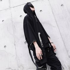 Techwear Hoodie, Black Techwear, Goth Hoodie, Gothic Harajuku, Black Hoodie Men, Streetwear Hip Hop, Style Hip Hop, Streetwear Y2k, Streetwear Men