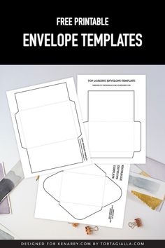 free printable envelope templates with scissors and other items