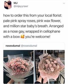 someone posted a bouquet of flowers on their twitter account