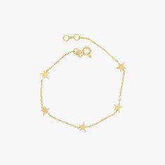 Solid Gold Multi Star Bracelet Yellow Gold Star Charm Bracelet, 14k Gold Dainty Bracelet With Star Charm, Dainty 14k Gold Bracelet With Star Charm, 14k Gold Bracelet With Star Charm, Adjustable Yellow Gold Star Bracelet, Elegant Yellow Gold Star Bracelet, 14k Yellow Gold Bracelet With Star Charm, Dainty Yellow Gold Star Bracelet, 14k Gold Star-shaped Bracelet Gift