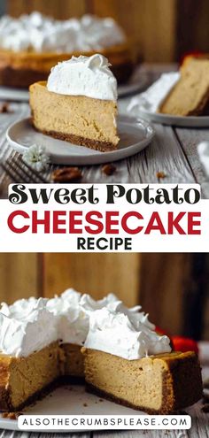 this is an image of sweet potato cheesecake recipe