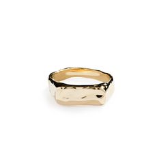 Obsessed with our aesthetic Cogency Signet Ring with a rectangular face handmade in 14-karat solid gold. The bold signet ring is a statement in itself but also looks stunning when stacked with other pieces. Fie Isolde's raw signature look makes it a unique and timeless piece of jewelry. Please note that all of our pieces are one-of-a-kind made with unique stones, therefore each piece might vary a bit in shape and color. PRODUCT DETAILS: Ring in 14k or 18k yellow or white gold. Handmade in Los An Modern Yellow Gold Recycled Signet Ring, Luxury Gold Wide Band Ring For Everyday, Modern Wide Band Gold Ring, Modern Gold-plated Yellow Gold Signet Ring, Modern Yellow Gold Plated Signet Ring, Modern Gold Plated Yellow Gold Signet Ring, Modern Gold Plated Wide Band Ring With Polished Finish, Modern Gold Plated Signet Ring For Anniversary, Luxury Gold Wide Band Signet Ring