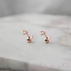 Tiny Heart Earrings, Rose Gold Heart, 14k Gold Earrings, Rose Gold, Tiny Gold Heart, Women's Earrings, Tiny Stud Earrings, Girlfriend Gift Rose Gold Heart Earrings For Valentine's Anniversary, Rose Gold Heart Earrings For Anniversary And Valentine's Day, Rose Gold Double Heart Earrings For Mother's Day, Rose Gold Hypoallergenic Earrings For Valentine's Day, Hypoallergenic Rose Gold Earrings For Valentine's Day, Rose Gold Pierced Heart Earrings For Anniversary, Rose Gold 14k Heart Pierced Earrings, Rose Gold 14k Pierced Heart Earrings, Rose Gold 14k Heart Earrings