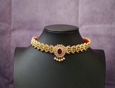 Imitation Gold Plated Traditional Maharashtrian Chandraratna Choker Set For Women. Complete your beautiful looks with this necklace set and get an overall gorgeous appearance. Wear it on special occasion and amaze everyone with your looks. This necklace set is a perfect combination of traditional & contemporary design. Suitable for all Kinds of Occasions.  If you have any issues with a product you've purchased from us, please contact us first and give us a chance to make it right. Here are some Choker Necklace Designs Artificial, Maharashtrian Jewellery Thushi, Gold Necklace Set Maharashtrian, Gold Maharashtrian Jewellery, Maharashtrian Gold Jewellery, Marathi Jewellery, Gold Choker Necklace Indian, Traditional Maharashtrian Jewellery, Maharashtrian Jewellery