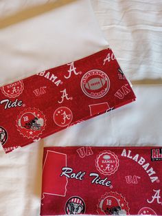 Pair (2) of Pillowcases Handmade Oversized Standard/Queen 100% Cotton. ALL PROFITS GO DIRECTLY TO CANCER RESEARCH. These University of Alabama pillowcases are the perfect gift for any Bama Fan. Could your college student get smarter sleeping with these pillowcases??? Great way to let them know you are thinking of them day AND NIGHT. Size:  Standard/Queen Size:  21" Wide x 33" long Double Stitched Seams  Ready to Ship. Ships in 1 day. Only ships within United States. Created in a Smoke Free Environment by the 14 members of the Beta Chi Chapter of Phi Beta Psi Sorority.   We are a NON-PROFIT 501C3/Non-Academic Sorority that is raising funds for Cancer Research.  ONE HUNDRED PERCENT OF OUR PROFITS GO DIRECTLY TO CANCER RESEARCH GRANTS APPROVED BY A VOLUNTEER 5 MEMBER MEDICAL BOARD. Thank you Alabama University, Get Smarter, Alabama Roll Tide, University Of Alabama, Raise Funds, College Student, Queen Size, Sorority, Alabama