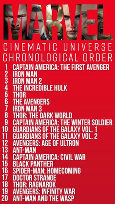 How To Watch Every Marvel Cinematic Universe Movie In Chronological Order Marvel Movies List, Marvel Movies In Order, Universe Movie, To Watch, Marvel Movie, Chronological Order, Dc Movies, The Dark World, Marvel Films