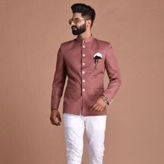 Handmade Light Grey Jodhpuri Bandhgala Blazer Jacket With | Etsy India Designer Cotton Bandhgala With Long Sleeves, Cotton Nehru Jacket With Long Sleeves For Wedding, Cotton Long Sleeve Nehru Jacket For Weddings, Long Sleeve Cotton Nehru Jacket For Wedding, Semi-formal Nehru Jacket For Festivals With Long Sleeves, Semi-formal Long Sleeve Nehru Jacket For Festivals, Unique Mens Wedding Suits, Formal Jacket, Wedding Outfit Men