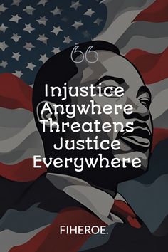 a poster with the words justice anywhere, and an image of martin luther king on it