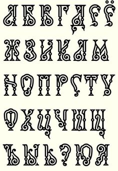 an old english alphabet with the letters and numbers in gothic style, all black on white