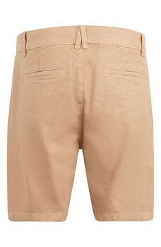 Classic and comfortable, these linen-blend shorts sport flat-front chino styling and a touch of stretch to move easily across your warm-weather wardrobe. 11" inseam; 15" leg opening; 10" front rise   54% linen, 44% Tencel® lyocell, 2% elastane   Tencel lyocell is a sustainably produced fiber made with closed-loop processing   Machine wash, tumble dry   Imported Casual Relaxed Fit Bermuda Shorts In Beige, Relaxed Fit Chinos For Summer, Casual Cotton Bermuda Shorts For Work, Casual Linen Flat Front Bottoms, Beige Cotton Chinos For Summer, Casual Beige Bermuda Shorts, Summer Beige Cotton Chinos, Casual Linen Bermuda Shorts For Work, Casual Beige Chinos For Summer