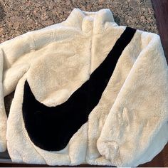 “Like New” Never Worn. In Perfect Condition. Super Soft. Very Warm And Cozy. Color: Off-White And Black Super Trendy - Has Been Seen Worn By Celebrities Brand: Nike Size: Small - Fits True To Size Authentic Nike Cozy Winter Outerwear, Nike Casual Cream Outerwear, Casual Cream Nike Outerwear, Nike White Outerwear For Cold Weather, Nike White Winter Outerwear, Nike Winter White Outerwear For Fall, White Nike Outerwear For Winter, Nike Trendy Long Sleeve Outerwear, Faux Fur Coat