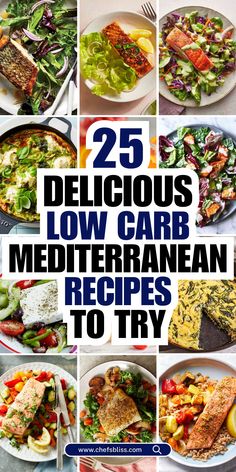 Low-carb Mediterranean recipes are a perfect way to enjoy the vibrant flavors of the Mediterranean while maintaining a healthy lifestyle. This cuisine, rich in fresh vegetables, lean proteins, seafood, and healthy fats, is naturally full of nutrient-dense, flavorful dishes that are both satisfying and low in carbohydrates. From zesty Greek salads and grilled meats to vegetable-packed stews and delicious dips, these 25+ low-carb Mediterranean recipes will help you stay on track with your health goals while indulging in the rich, bold flavors of the Mediterranean diet. The Greek Diet, Mediterranean Diet For Insulin Resistance, Outlive Recipes, Low Carb Clean Eating Recipes Dinners, 25 Heart Healthy Mediterranean Recipes, Dinner Recipes Mediterranean Diet, Gf Mediterranean Diet Recipes, Cardio Metabolic Diet Recipes, Mediterranean Diet Heart Healthy