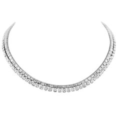 Platinum Diamond necklace set with approximately 30 carats of diamonds (16 carats of round diamonds, and 14 carats of baguette diamonds). The quality of the diamonds are F/G in color and VS in clarity. The length of the necklace is 16 inches. Metal Type: Platinum Riviera Necklace, Riviere Necklace, Forever Necklace, Baguette Necklace, Glamorous Jewelry, Expensive Jewelry Luxury, High Fashion Jewelry, Jewelry Design Drawing, Art Deco Diamond Rings