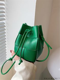 BagForLove - Braided Drawstring Bucket Bag: Compact & Stylish Product Description Color Green Details Drawstring Type Bucket Bag Bag Size Mini Strap Type Adjustable Closure Type Drawstring Pattern Type Plain Style Fashionable Composition 100% Polyurethane Care Instructions Do not wash Material PU Leather Size Chart INCH CM Strap Length Bag Length Bag Width Bag Height 40.9 inch 4.7 inch 4.7 inch 7.1 inch Strap Length Bag Length Bag Width Bag Height 104 cm 12 cm 12 cm 18 cm Details Pictures Simila Trendy Green Square Bucket Bag, Trendy Green Pouch Bucket Bag, Trendy Green Bucket Bag With Adjustable Strap, Green Bucket Bag With Adjustable Strap, Green Pouch Bucket Bag With Adjustable Strap, Green Adjustable Strap Bucket Bag, Casual Green Bucket-shaped Bag, Casual Green Bucket Shaped Bag, Green Details