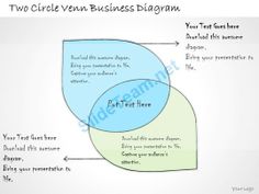 two circle venn business diagram with the text, your text here and how to use it