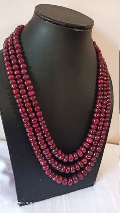 Supernatural 1098 Ct Fine Quality Ruby Natural Smooth Gemstone Necklace With Adjustable Code Necklace Stone : Ruby Natural Shape :- Smooth rondelle Necklace - 20 inch 3 line string Size :- 6mm to 10mm Weight :- 1098 carat Polish :- Handmade color - Red Polish :- Handmade Purity :- AA+ makes a great gift for your loved ones. Click below to see live stock: https://www.etsy.com/au/shop/ShakugemsStore?ref=search_shop_redirect If for any reason you are not satisfied with your purchase. You can return Luxury Polished Beads Necklace For Formal Occasions, Luxury Formal Beaded Necklaces With Polished Beads, Luxury Polished Beaded Necklaces For Formal Occasions, Formal Round Necklace With Polished Beads, Elegant Single Strand Round Beads, Formal Round Polished Beads Necklace, Luxury Gemstone Beaded Necklaces For Formal Events, Luxury Formal Gemstone Beaded Necklaces, Formal Gemstone Beads Necklace