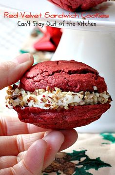 red velvet sandwich cookies can't stay out of the kitchen