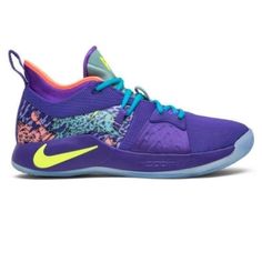 Nike's Pg 2, The Signature Shoe Of Paul Georgede, Debuts The Nike Pg 2 Mamba Mentality, Paying Tribute To Mamba Day And The Legendary Kobe Bryant, In Line With His Widely Recognized Nickname. The Mamba Mentality Nike Pg 2 Arrives Showcasing A Color Palette Comprising Cannon, Volt, And Purple Venom Shades. The Shoe's Standout Feature Is Its Heel Adorned With Graphics Reminiscent Of The Kobe 6. Furthermore, The Mid-Top Design Seamlessly Incorporates An Inner Bootie Construction For A Snug And Supportive Fit. Underfoot, The Sneaker Gets The Signature Nike Zoom Air Technology For A Comfortable And Responsive Experience. Released April 2018. In Great Pre-Owned Conditions, Signs Of Wear On The So Purple Sneakers With Abzorb Midsole For Sports, Purple Running Shoes With Round Toe For Training, Purple High-top Sneakers For Training, Nike Purple Running Shoes For Light Sports, Purple Running Shoes With Abzorb Midsole For Light Sports, Purple Mid-top Custom Sneakers With Boost Midsole, Purple Running Shoes With Rubber Sole For Light Sports, Purple Running Shoes With Boost Midsole For Sports, Purple High-top Running Shoes With Rubber Sole