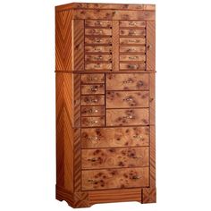 a tall wooden cabinet with many drawers