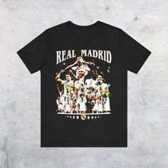 Real Madrid T-Shirt, Real Madrid Fans, Soccer T-shirts, Soccer fans, Gifts for Him. Streetwear Mens, Trending Now Shirts, Aesthetic Clothes .: Unisex Tee .: True To Size Fit (Size Up 1 for a Loose fit, Size Up 2 for an Oversized Look) .: Bella+Canvas Shirt Fan Apparel T-shirt With Letter Print, Crew Neck T-shirt For Fan Events, Fan Merchandise T-shirt With Front Print, Graphic Print Crew Neck T-shirt For Fans, Black T-shirt With Sublimation Print For Fan Events, Crew Neck T-shirt With Front Print For Fan Events, Graphic Print Crew Neck T-shirt For Sports Events, Fan Apparel T-shirt With Crew Neck For Fan Events, Fan Apparel T-shirt With Crew Neck For Events