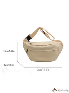 BirdinBag - Adjustable Strap Minimalist Solid Color Waist Bag Everyday Portable Rectangular Chest Bag, Casual Portable Canvas Crossbody Bag, Minimalist Beige Shoulder Bag For On-the-go, Practical Large Capacity Chest Bag For Daily Use, Practical Large Capacity Crossbody Bag, Minimalist Beige Bag For On-the-go, Casual Rectangular Chest Bag For Daily Use, On-the-go Pouch Shoulder Bag, Large Capacity Solid Color Backpack