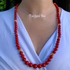 DESCRIPTION: Thank you for coming in! Beautiful rare Mediterranean Sardinia Coral with OX blood red color and sphere shape! The color is directly from the ocean, not dyed! 100% natural beauty! 28 inch necklace with 18k solid gold diamond spacers and clasp! Manufactured in Italy! 327 carats! You'll get the necklace you see! SIZE of the coral : Appr.7.5mm-11.5mm COLOR: OX Blood Red GRADE: AA Red Coral Jewelry With 8mm Beads, Red 8mm Bead Necklace, Red Necklaces With 8mm Beads For Jewelry Making, Red Beaded Necklaces With 108 Beads For Jewelry Making, Spiritual Single Strand Red Necklaces, Red Coral Beaded Round Necklace, Red Single Strand Round Beads, Single Strand Round Red Beads, Red Oval Beads Spiritual Necklace