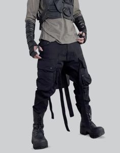 Mens Parachute Cargo Pants Combat Style Streetwear Full-length Pants, Combat Style Streetwear Pants, Combat Style Full Length Streetwear Pants, Combat Style Straight Leg Streetwear Bottoms, Combat Style Straight Leg Bottoms For Streetwear, Streetwear Combat Bottoms With Straight Leg, Combat Straight Leg Bottoms For Streetwear, Full-length Combat Pants For Streetwear, Techwear Pants With Side Pockets