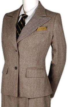 Brown Tweed Jacket With Herringbone Pattern, Brown Tweed Jacket With Herringbone Pattern And Suit Collar, Classic Brown Tweed Jacket With Notch Lapel, Fitted Brown Single Button Tweed Jacket, Brown Single Button Fitted Tweed Jacket, Brown Single Button Tweed Jacket For Workwear, Fitted Brown Tweed Jacket With Single Button, Classic Brown Herringbone Suit, Brown Fitted Tweed Jacket With Single Button