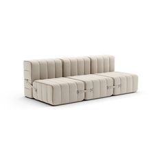 an image of a couch that is made out of fabric and has four rectangles on the back