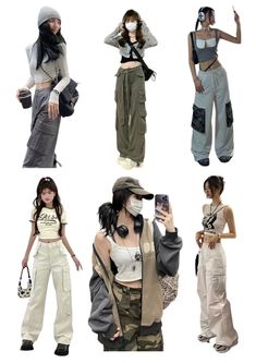 Cargo Trousers Outfit, Mode Emo, Pakaian Feminin, Mode Kpop, Y2k Outfits, Easy Trendy Outfits, Mein Style, Swaggy Outfits