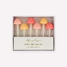 Our mushroom birthday candles are perfect for a fairy birthday party, outdoor birthday party or fall birthday party. Mushroom Birthday, Ballon Helium, Fairy Garden Birthday Party, Novelty Candles, Fairy Garden Party, Garden Party Birthday, Fairy Birthday Party, Garden Birthday, Birthday Cake With Candles