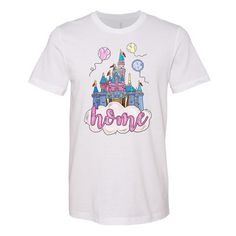 Monogrammed 'Disney Is Home' Premium T-Shirt🎈 Perfect Personalized Top for a Trip to Disney! Disney T-shirt With Sublimation Print For Fan Events, Disney Pre-shrunk Short Sleeve T-shirt, Disney Short Sleeve Pre-shrunk T-shirt, Graphic Tee T-shirt For Disney Fan Events, Disney White Pre-shrunk T-shirt, White Pre-shrunk Disney T-shirt, White Themed T-shirt For Disney Fan Events, Themed White T-shirt For Disney Fan Events, Pink Graphic Print T-shirt For Disney Fan Events