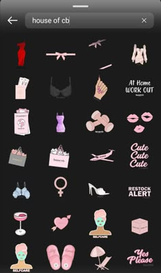 an iphone screen showing the various items that can be seen in this image, including shoes and bras