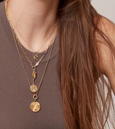 Strength : Small Belcher Open Chain Necklace – FoundRae Holiday Photoshoot, Gold Medallion, Necklace Holder, Jewellery Inspiration, Tell Your Story, Hand Model, Gold Piece, Enamel Jewelry, How To Apply Makeup